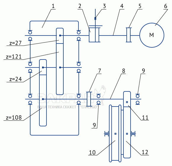 . Motion mechanism of a gantry self-erecting crane with load capacity up to 10 tons (ККS-10)